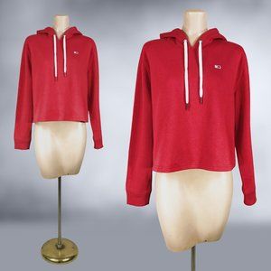 VINTAGE Y2K Tommy Hilfiger Red Hooded Sweatshirt